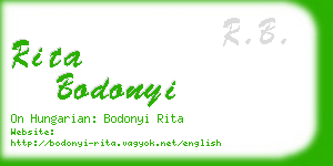 rita bodonyi business card